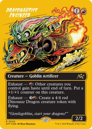 (540) Magic The Gathering Aetherdrift: First-Place Single: Draconautics Engineer (V.2) Rare