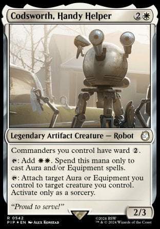 (542) Magic The Gathering Universes Beyond: Fallout: Extras Single: Codsworth, Handy Helper (V.2) Holo Rare