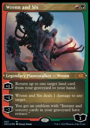 (553) Magic The Gathering Double Masters 2022: Extras Single: Wrenn and Six (V.2) Holo Mythic