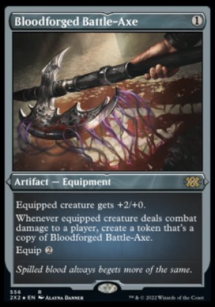 (556) Magic The Gathering Double Masters 2022: Extras Single: Bloodforged Battle-Axe (V.2) Holo Rare
