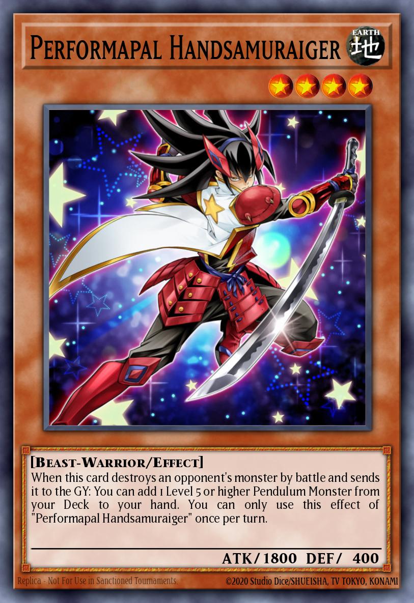 (145) YuGiOh TCG MP19: 2019 Gold Sarcophagus Tin Mega Pack Single: Performapal Handsamuraiger Common