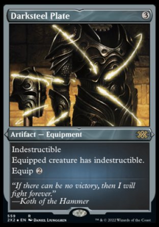 (559) Magic The Gathering Double Masters 2022: Extras Single: Darksteel Plate Holo Rare