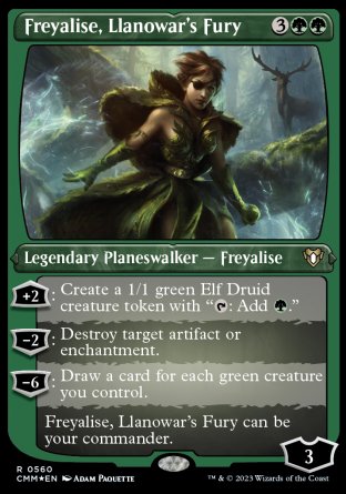 (560) Magic The Gathering Commander Masters: Extras Single: Freyalise, Llanowar's Fury Holo Rare