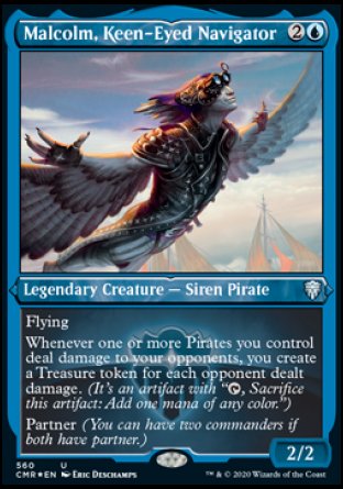 (560/361) Magic The Gathering Commander Legends: Extras Single: Malcolm, Keen-Eyed Navigator Holo Uncommon