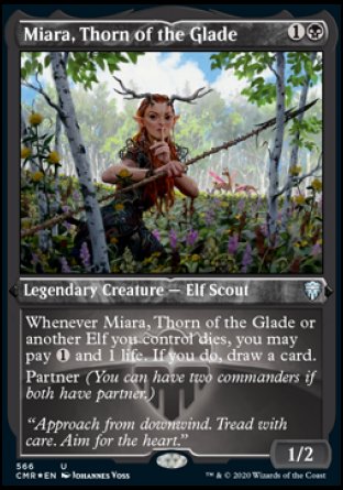 (566/361) Magic The Gathering Commander Legends: Extras Single: Miara, Thorn of the Glade Holo Uncommon