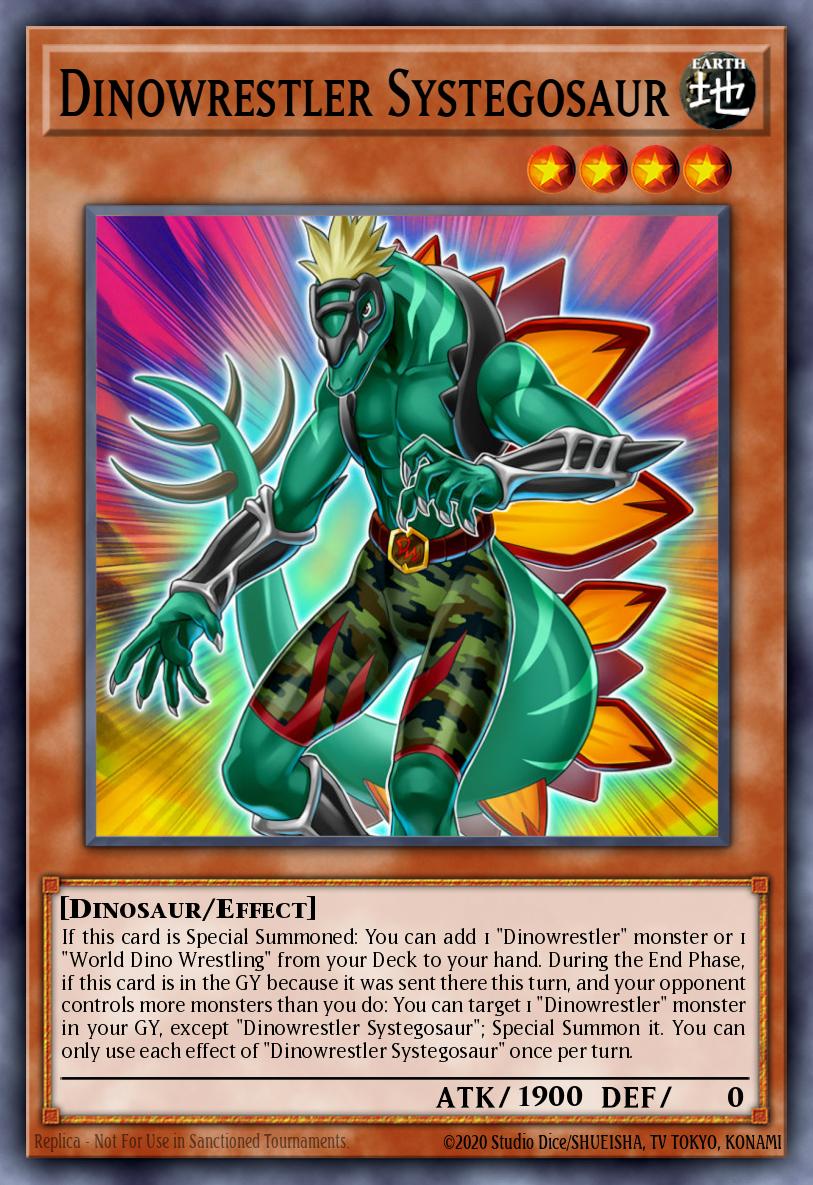 (159) YuGiOh TCG MP19: 2019 Gold Sarcophagus Tin Mega Pack Single: Dinowrestler Systegosaur Common