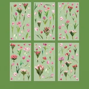 Vintage Floral Stickers: Tulip Fragrance