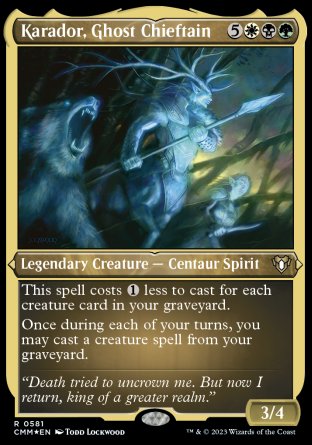 (581) Magic The Gathering Commander Masters: Extras Single: Karador, Ghost Chieftain Holo Rare