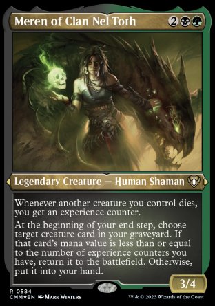 (584) Magic The Gathering Commander Masters: Extras Single: Meren of Clan Nel Toth (V.1) Holo Rare