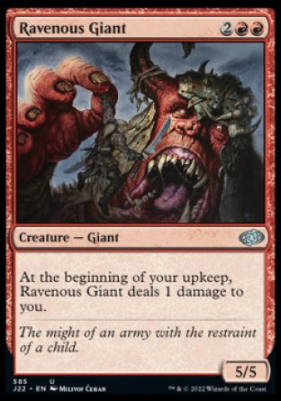 (585) Magic The Gathering Jumpstart 2022 Single: Ravenous Giant Uncommon