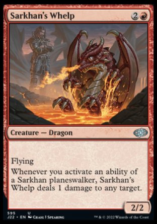 (595) Magic The Gathering Jumpstart 2022 Single: Sarkhan's Whelp Uncommon