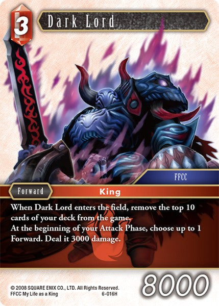(016) Final Fantasy TCG Opus VI Single: Dark Lord (6-016) Holo Hero