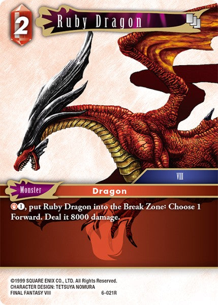 (021) Final Fantasy TCG Opus VI Single: Ruby Dragon (6-021) Holo Rare