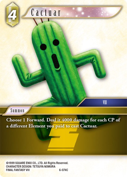 (074) Final Fantasy TCG Opus VI Single: Cactuar (6-074) Holo Common