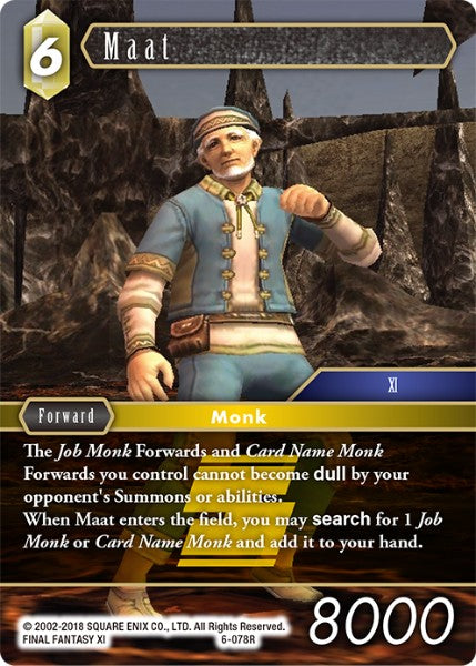 (078) Final Fantasy TCG Opus VI Single: Maat (6-078) Rare