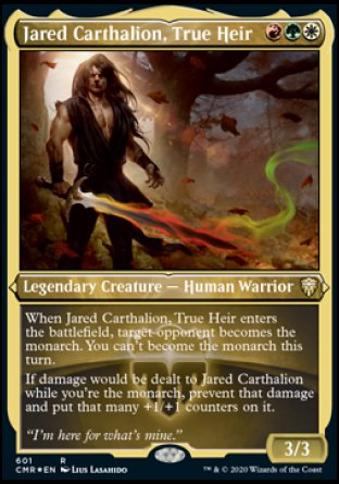 (601/361) Magic The Gathering Commander Legends: Extras Single: Jared Carthalion, True Heir Holo Rare