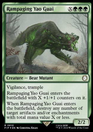 (610) Magic The Gathering Universes Beyond: Fallout: Extras Single: Rampaging Yao Guai (V.2) Holo Rare