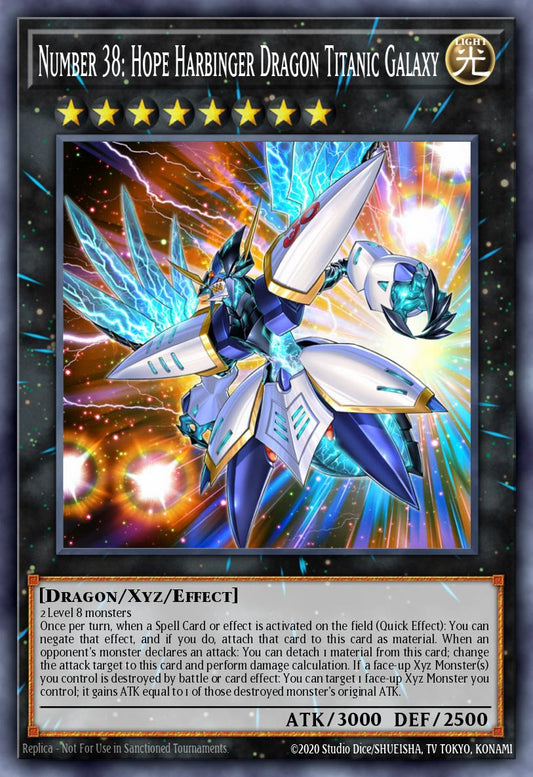(036) YuGiOh TCG RA02: 25th Anniversary Rarity Collection II Single: Number 38: Hope Harbinger Dragon Titanic Galaxy (V.4 - Platinum Secret Rare)  Platinum Secret Rare