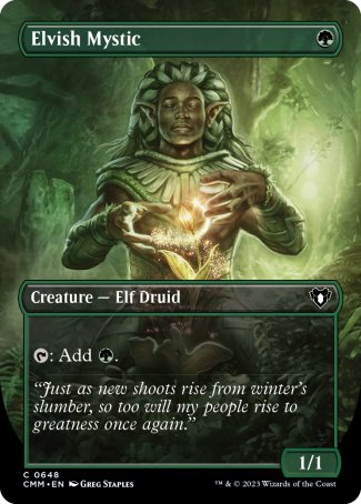 (648) Magic The Gathering Commander Masters: Extras Single: Elvish Mystic Holo Common
