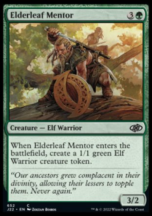 (652) Magic The Gathering Jumpstart 2022 Single: Elderleaf Mentor Common