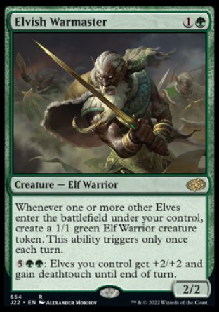 (654) Magic The Gathering Jumpstart 2022 Single: Elvish Warmaster Rare