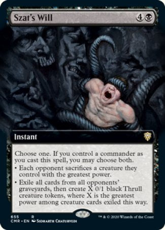 (655/361) Magic The Gathering Commander Legends: Extras Single: Szat's Will Holo Rare