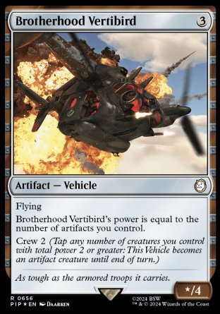 (656) Magic The Gathering Universes Beyond: Fallout: Extras Single: Brotherhood Vertibird (V.2) Holo Rare