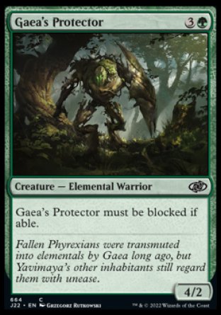 (664) Magic The Gathering Jumpstart 2022 Single: Gaea's Protector Common