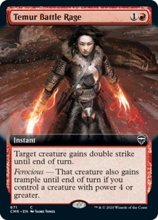 (671/361) Magic The Gathering Commander Legends: Extras Single: Temur Battle Rage (V.2) Holo Common