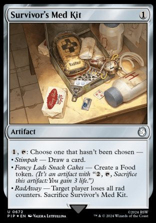 (672) Magic The Gathering Universes Beyond: Fallout: Extras Single: Survivor's Med Kit Holo Uncommon