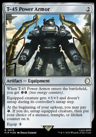(673) Magic The Gathering Universes Beyond: Fallout: Extras Single: T-45 Power Armor (V.2) Holo Rare