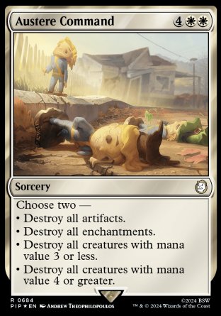 (684) Magic The Gathering Universes Beyond: Fallout: Extras Single: Austere Command (V.2) Rare