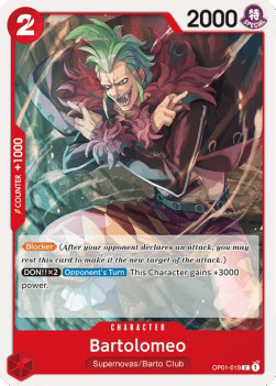 (019) One Piece TCG OP01: Romance Dawn Single: Bartolomeo (OP01-019) Common