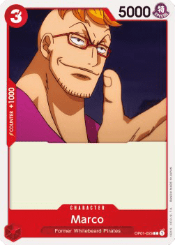 (023) One Piece TCG OP01: Romance Dawn Single: Marco (OP01-023) Common