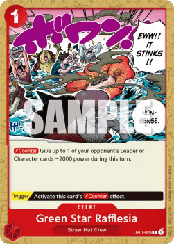 (028) One Piece TCG OP01: Romance Dawn Single: Green Star Rafflesia (OP01-028) Common