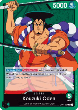 (031) One Piece TCG OP01: Romance Dawn Single: Kouzuki Oden (OP01-031) (V.1) Leader