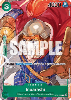 (034) One Piece TCG OP01: Romance Dawn Single: Inuarashi (OP01-034) (V.2) Alternate Art
