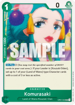(042) One Piece TCG OP01: Romance Dawn Single: Komurasaki (OP01-042) Uncommon