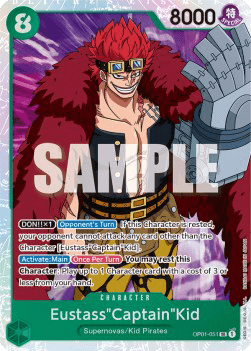 (051) One Piece TCG OP01: Romance Dawn Single: EustassCaptainKid (OP01-051) (V.1) Super Rare