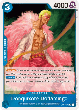 (073) One Piece TCG OP01: Romance Dawn Single: Donquixote Doflamingo (OP01-073) (V.1) Rare