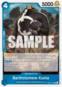 (074) One Piece TCG OP01: Romance Dawn Single: Bartholomew Kuma (OP01-074) Rare