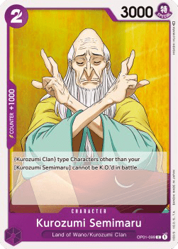 (099) One Piece TCG OP01: Romance Dawn Single: Kurozumi Semimaru (OP01-099) Common