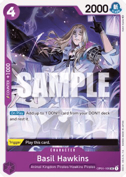 (106) One Piece TCG OP01: Romance Dawn Single: Basil Hawkins (OP01-106) Uncommon