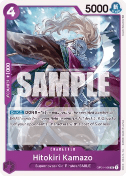 (108) One Piece TCG OP01: Romance Dawn Single: Hitokiri Kamazo (OP01-108) Uncommon