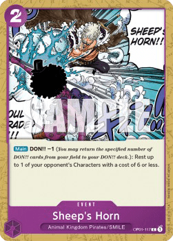 (117) One Piece TCG OP01: Romance Dawn Single: Sheep's Horn (OP01-117) Common
