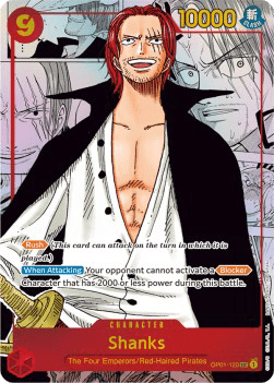 (120) One Piece TCG OP01: Romance Dawn Single: Shanks (OP01-120) (V.3) Manga Rare