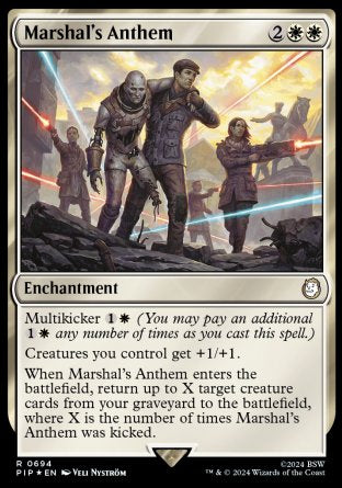 (694) Magic The Gathering Universes Beyond: Fallout: Extras Single: Marshal's Anthem (V.2) Holo Rare