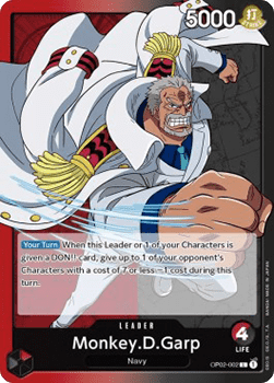 (002) One Piece TCG OP02: Paramount War Single: Monkey.D.Garp (OP02-002) (V.1) Leader