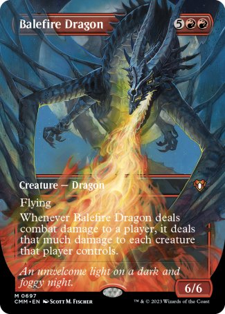 (697) Magic The Gathering Commander Masters: Extras Single: Balefire Dragon (V.2) Holo Mythic
