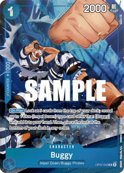 (058) One Piece TCG OP02: Paramount War Single: Buggy (OP02-058) (V.2) Alternate Art